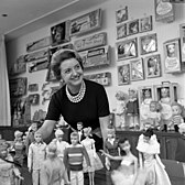 Barbie creator Ruth Handler with Barbie dolls