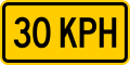 P-1-14 30 KPH plaque