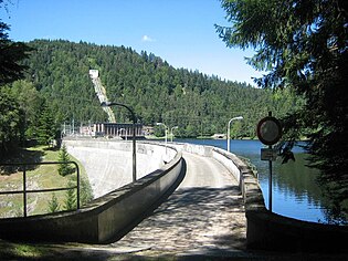 Stausee Schwarzabruck im Tal der Schwarza