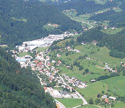 View of Spodnja Rečica from Hum Hill