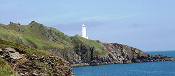 Blick vom South West Coast Path zum Leuchtturm, 2007