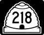 State Route 218 marker