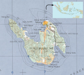 Carte topographique de l'île de Weh