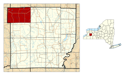 Location in Wyoming County and the state of New York.