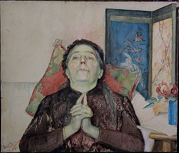 Le Repos (1890). Portrait de sa mère.