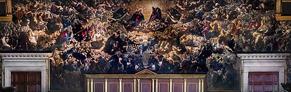 Paraíso (7 x 22 m),[18]​ de Tintoretto, considerado el óleo sobre lienzo de mayor formato (salón principal del Palacio Ducal de Venecia).