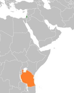 Map indicating locations of Palestine and Tanzania