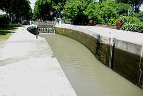 Écluse d'Arièges sur le canal du Midi