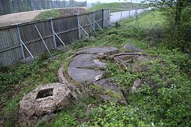 Ruins of the two Bachem Ba 349 Natter launch pads in the Hasenholz.