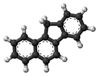 Ball-and-stick model of the benzo[a]fluorene molecule{{{画像alt1}}}