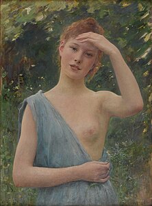 Adolescence, Salon de 1890, huile sur toile, 81,4 x 60 cm, Musée des Beaux-arts de Reims, France, n° inv. 907.19.63[20].