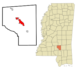 Location of Collins, Mississippi