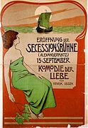 Edmund Edel, theatre poster for Komödie der Liebe by Henrik Ibsen