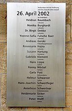 Gedenktafel zum 26. April 2002