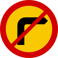 Right turn prohibited