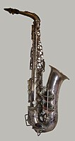 Vintage silver-plated 'Pennsylvania Special' alto saxophone, manufactured by Kohlert & Sons for Selmer[54] in Czechoslovakia, circa 1930