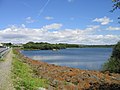 Le lac vu du barrage-digue.