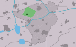 Lokaasje Twizel (grien) yn 'e gemeente Achtkarspelen