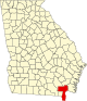 State map highlighting Charlton County