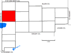 Location of Noble Township in Auglaize County