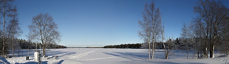 Vy över Nydalasjön från södra delen i feb 2013.