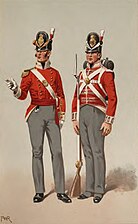 Officer and soldier of the British Army (1815).