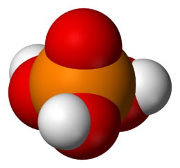 Modello molecolare dei cristalli di acido ortofosforico