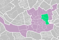 Kralingen-Crooswijk (light green) within Rotterdam (purple).