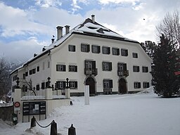 Chesa Planta i Samedan, herrgård från 1595 som nu är tings- och kulturhus