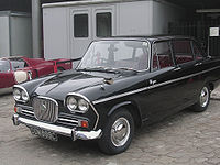 Singer Vogue after the 1964 facelift which saw the wrap around rear window replaced with a more modern "six-light" arrangement
