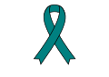 Teal awareness ribbon icon with outline.svg