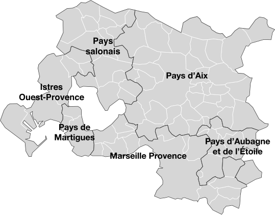 Carte des territoires de la métropole