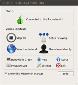 Vidalia control panel