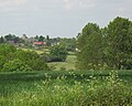 Thorpe Abbotts, with All Saints, from s. across Waveney valley