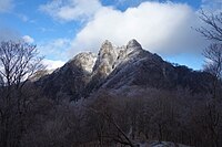 九折越付近から傾山（前傾・本傾・後傾）