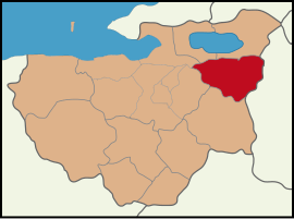 Map showing Yenişehir District in Bursa Province