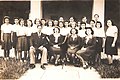 Formatura do curso complementar, em 1947. Da esquerda para direita, o professor Valmor Uliano, a diretora Olga Horn de Arruda e as professoras Jandira Bez e Edite Rogério