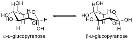 אנומרי אלפא ובטא של D-glucopyranose