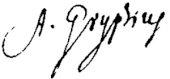 signature d'Andreas Gryphius