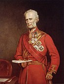 Painting of Field Marshal John Colborne in red u;niform with sash and medals