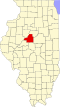 State map highlighting Tazewell County