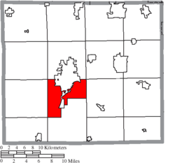 Location of Wooster Township in Wayne County