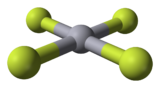 Molecular structure of mercury(IV) fluoride.