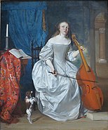 Femme jouant de la viole de gambe, 1663 Fine Arts Museum