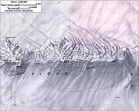 Mapa da Cordilheira Flood na Antártida