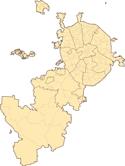 Map of Moscow with the teams of the 2023–24 Premier League