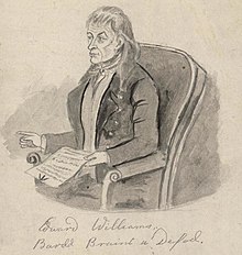 Drawing of Iolo Morganwg (c. 1800) by an unknown artist, in the National Library of Wales