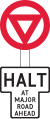Halt at major road ahead