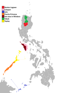 Map of the Philippines showing the different apostolic vicariates