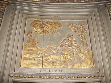 Bas relief of Ulphia in a chapel at the cathedral of Amiens.